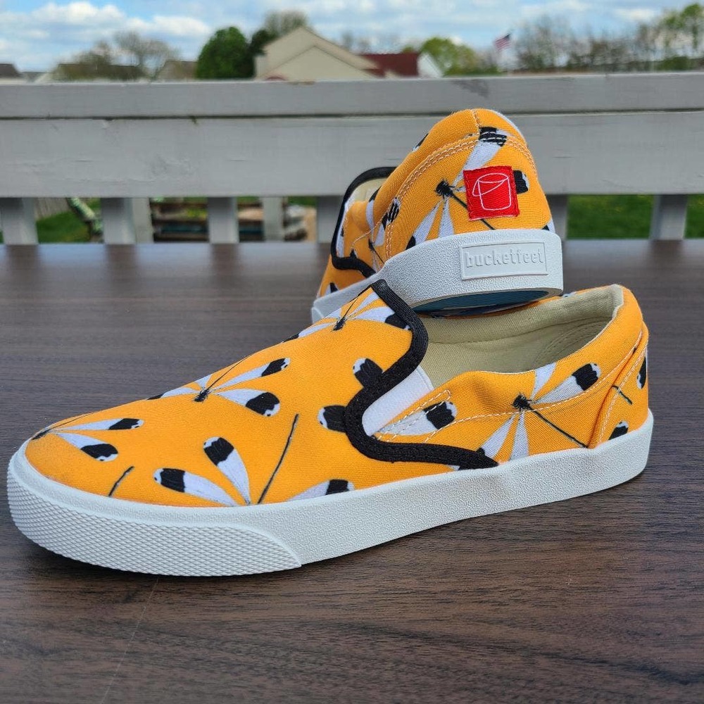Bucketfeet Dragonfly Slip On Shoes Limited Edition Women's 7